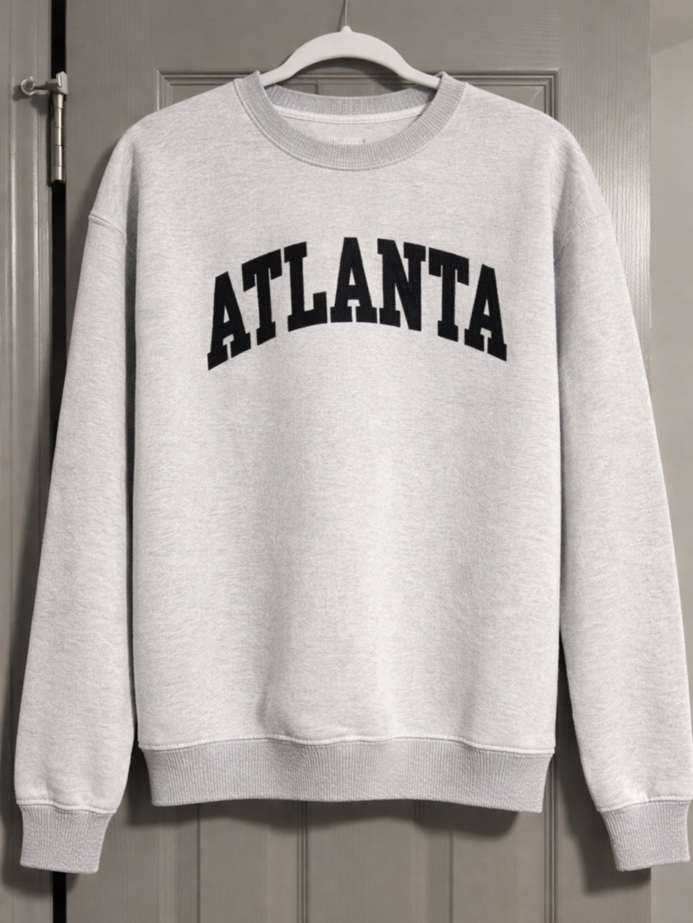 Atlanta Crewneck Sweatshirt - Light Gray / Black Lettering